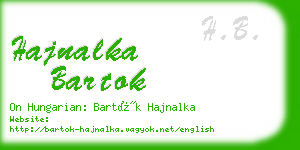 hajnalka bartok business card